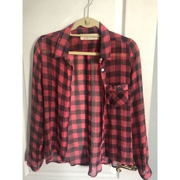 PLAID SHEER SHIRT - Picture 1 of 3
